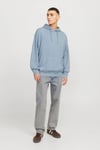 Essentials Jjecharge Pamuklu Oversize Fit Kapüşonlu Erkek Sweat 12268272 AÇIK MAVİ