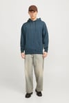 Essentials Jjecharge Pamuklu Oversize Fit Kapüşonlu Erkek Sweat 12268272 İNDİGO