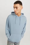 Essentials Jjecharge Pamuklu Oversize Fit Kapüşonlu Erkek Sweat 12268272 AÇIK MAVİ