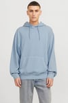 Essentials Jjecharge Pamuklu Oversize Fit Kapüşonlu Erkek Sweat 12268272 AÇIK MAVİ