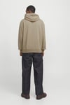 Essentials Jjecharge Pamuklu Oversize Fit Kapüşonlu Erkek Sweat 12268272 YAĞ YEŞİLİ