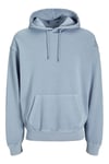Essentials Jjecharge Pamuklu Oversize Fit Kapüşonlu Erkek Sweat 12268272 AÇIK MAVİ