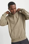 Essentials Jjecharge Pamuklu Oversize Fit Kapüşonlu Erkek Sweat 12268272 YAĞ YEŞİLİ