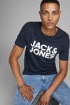 Essentials Jjecorp Pamuklu Slim Fit Bisiklet Yaka Erkek T Shirt 12151955 LACİVERT