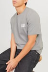 Essentials Jjecorp Pamuklu Slim Fit Bisiklet Yaka Erkek T Shirt 12151955 GRİ