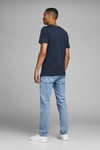 Essentials Jjecorp Pamuklu Slim Fit Bisiklet Yaka Erkek T Shirt 12151955 LACİVERT