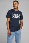 Essentials Jjecorp Pamuklu Slim Fit Bisiklet Yaka Erkek T Shirt 12151955 LACİVERT