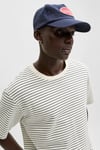 Essentials Jjedover Pamuklu Relaxed Fit Çizgili Erkek T Shirt 12288015 KREM-LACIVERT