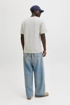 Essentials Jjedover Pamuklu Relaxed Fit Çizgili Erkek T Shirt 12288015 KREM-LACIVERT