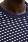 Essentials Jjedover Pamuklu Relaxed Fit Çizgili Erkek T Shirt 12288015 LACİVERT-BEYAZ
