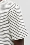 Essentials Jjedover Pamuklu Relaxed Fit Çizgili Erkek T Shirt 12288015 KREM-LACIVERT