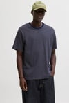 Essentials Jjedover Pamuklu Relaxed Fit Çizgili Erkek T Shirt 12288015 LACİVERT-BEYAZ