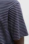 Essentials Jjedover Pamuklu Relaxed Fit Çizgili Erkek T Shirt 12288015 LACİVERT-BEYAZ