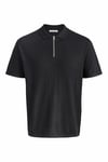 Essentials Jjeemil Pamuklu Fermuarlı Erkek Polo Yaka T Shirt 12288260 SİYAH