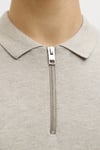 Essentials Jjeemil Pamuklu Fermuarlı Erkek Polo Yaka T Shirt 12288260 BEJ