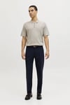 Essentials Jjeemil Pamuklu Fermuarlı Erkek Polo Yaka T Shirt 12288260 BEJ