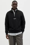 Essentials Jjesoho Pamuklu Regular Fit Fermuarlı Dik Yak Erkek Sweat 12278793 SİYAH