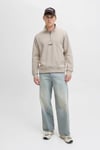 Essentials Jjesoho Pamuklu Regular Fit Fermuarlı Dik Yak Erkek Sweat 12278793 TAŞ