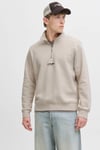 Essentials Jjesoho Pamuklu Regular Fit Fermuarlı Dik Yak Erkek Sweat 12278793 TAŞ