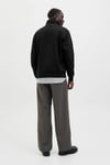 Essentials Jjesoho Pamuklu Regular Fit Fermuarlı Dik Yak Erkek Sweat 12278793 SİYAH