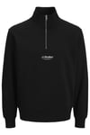 Essentials Jjesoho Pamuklu Regular Fit Fermuarlı Dik Yak Erkek Sweat 12278793 SİYAH