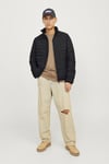 Essentials Jjestate Kapitoneli Regular Fit Dik Yaka Erkek Mont 12256985 SİYAH