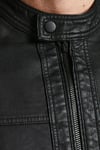 Essentials Jjewarner Regular Fit Fermuarlı Suni Erkek Deri Mont 12182461 SİYAH