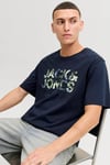Essentials Logolu Pamuklu Regular Fit Bisiklet Yaka Erkek T Shirt 12288536 KOYU LACIVERT