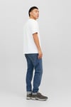 Essentials Pamuklu Slim Fit Bisiklet Yaka Erkek T Shirt 12233999 BEYAZ-MAVİ