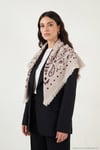 Etnik Desenli Saçaklı 100 x 100 cm Kadın Şal 6941300 Bej-Bordo