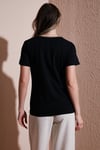 Fashion Friends % 100 Pamuk Regular Fit V Yaka Bayan T Shirt 25Y0478K1 SİYAH