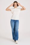 Fashion Friends % 100 Pamuk Relaxed Fit Dantel Detaylı Bayan Bluz 25Y1203K1 EKRU
