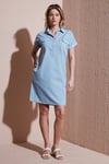 Fashion Friends % 100 Pamuk Standart Fit Düğmeli Kot Bayan Elbise 25Y0351K1 MAVİ