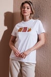 Fashion Friends Baskılı % 100 Pamuk Regular Fit Bisiklet Yaka Bayan T Shirt 25Y0300K1 BEYAZ