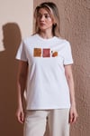 Fashion Friends Baskılı % 100 Pamuk Regular Fit Bisiklet Yaka Bayan T Shirt 25Y0300K1 BEYAZ