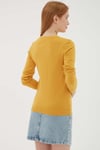 Fashion Friends Bisiklet Yaka Slim Fit İnce Triko Bayan Kazak 23K0777K1 HARDAL