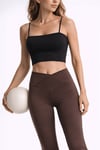 Fashion Friends Çapraz Kemerli Yüksek Bel Bol Paça Kadın Tayt 26Y0714K1 KAHVE