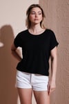 Fashion Friends Comfort Fit Bisiklet Yaka Bayan Bluz 25Y0519K1 SİYAH