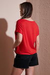 Fashion Friends Comfort Fit Bisiklet Yaka Bayan Bluz 25Y0519K1 CORAL