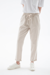 Fashion Friends Comfort Fit Lastikli Çizgili Bayan Pantolon 25Y0344K1 BEJ