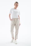 Fashion Friends Comfort Fit Lastikli Çizgili Bayan Pantolon 25Y0344K1 BEJ