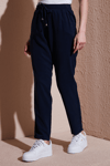 Fashion Friends Comfort Fit Yüksek Bel Düz Paça Bayan Pantolon 25Y0477K1 LACİVERT