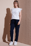 Fashion Friends Comfort Fit Yüksek Bel Düz Paça Bayan Pantolon 25Y0477K1 LACİVERT