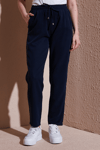 Fashion Friends Comfort Fit Yüksek Bel Düz Paça Bayan Pantolon 25Y0477K1 LACİVERT