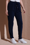Fashion Friends Comfort Fit Yüksek Bel Düz Paça Bayan Pantolon 25Y0477K1 LACİVERT