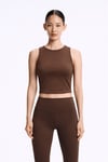 Fashion Friends Crop Fit Bisiklet Yaka Kadın Atlet 26Y0713K1 KAHVE