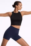 Fashion Friends Crop Fit Bisiklet Yaka Kadın Atlet 26Y0713K1 SİYAH