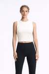 Fashion Friends Crop Fit Bisiklet Yaka Kadın Atlet 26Y0713K1 EKRU