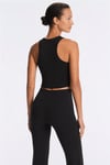 Fashion Friends Crop Fit Bisiklet Yaka Kadın Atlet 26Y0713K1 SİYAH