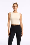 Fashion Friends Crop Fit Bisiklet Yaka Kadın Atlet 26Y0713K1 BEJ